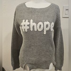 Sugar Rush Girls Long Sleeve Sweater #HOPE Gray Large